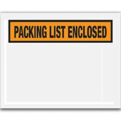 Partners Brand "Packing List Enclosed" Envelopes, Panel Face, Orange, 4 1/2" x 5 1/2" Pack Of 1,000