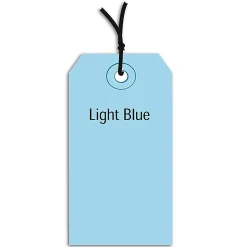 Partners Brand Prestrung Color Shipping Tags, #4, 4 1/4" x 2 1/8", Light Blue, Box Of 1,000
