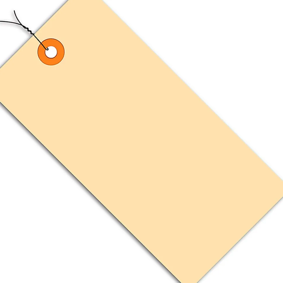 Partners Brand Prewired Manila Shipping Tags, 13 Point, #5, 4 3/4" x 2 3/8", Box Of 1,000