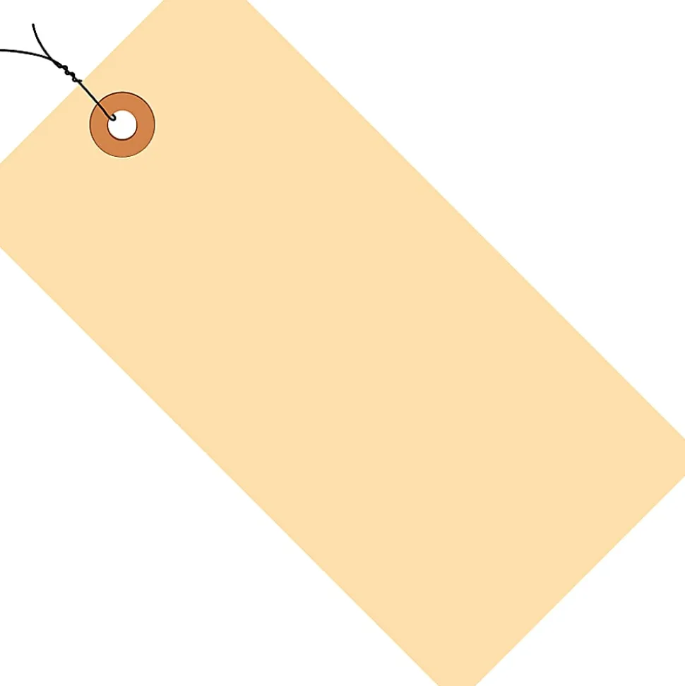 Partners Brand Prewired Manila Shipping Tags, 10 Point, #6, 5 1/4" x 2 5/8", Pack Of 1,000