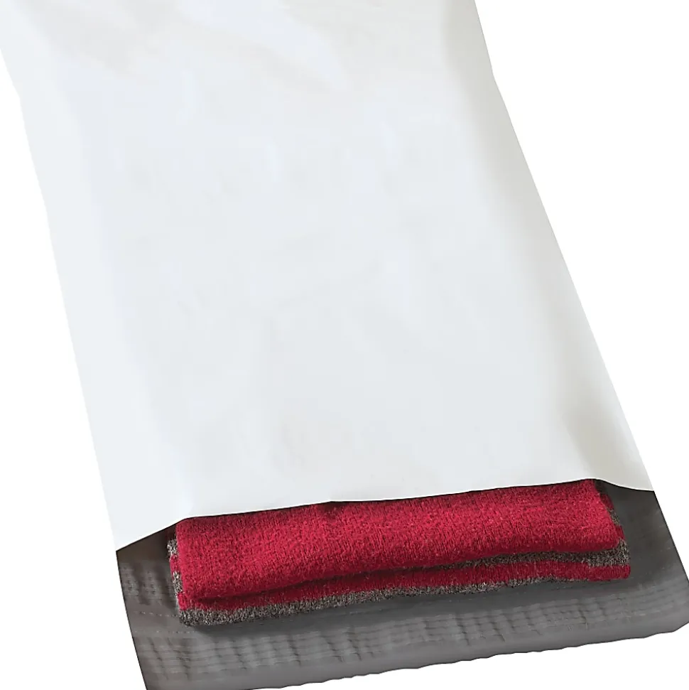 Partners Brand Returnable Poly Mailers, 12" x 15 1/2", White, Case Of 100