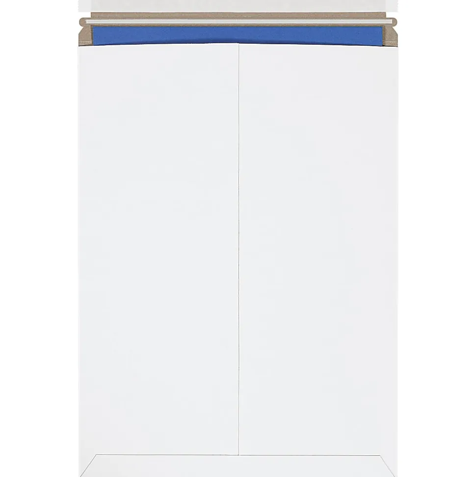 Partners Brand Self-Seal Stayflats® Plus Express Pouch Mailers, 13" x 18", White, Pack of 100