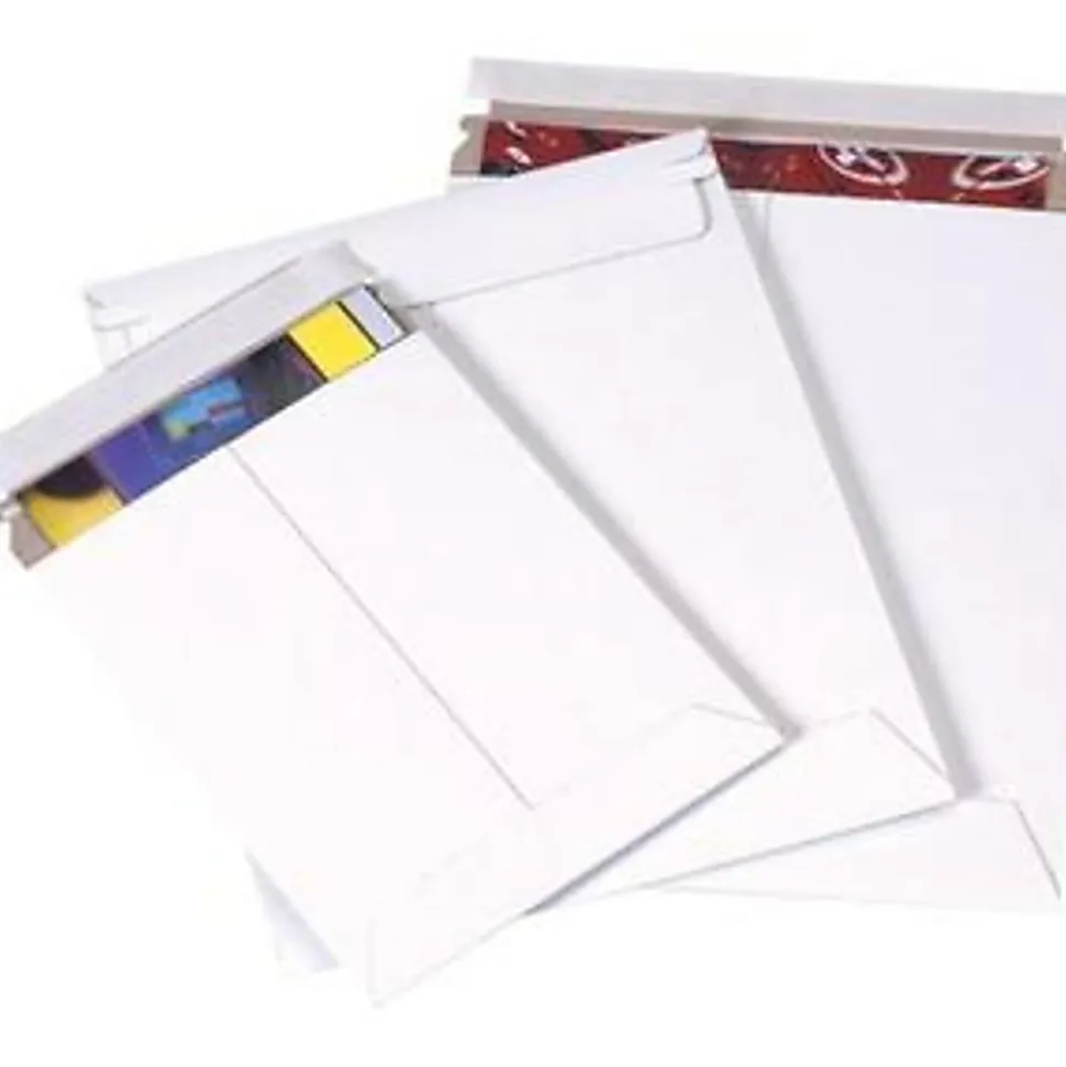 Partners Brand Self-Seal Stayflats® Plus Express Pouch Mailers, 11" x 13 1/2", White, Pack Of 25