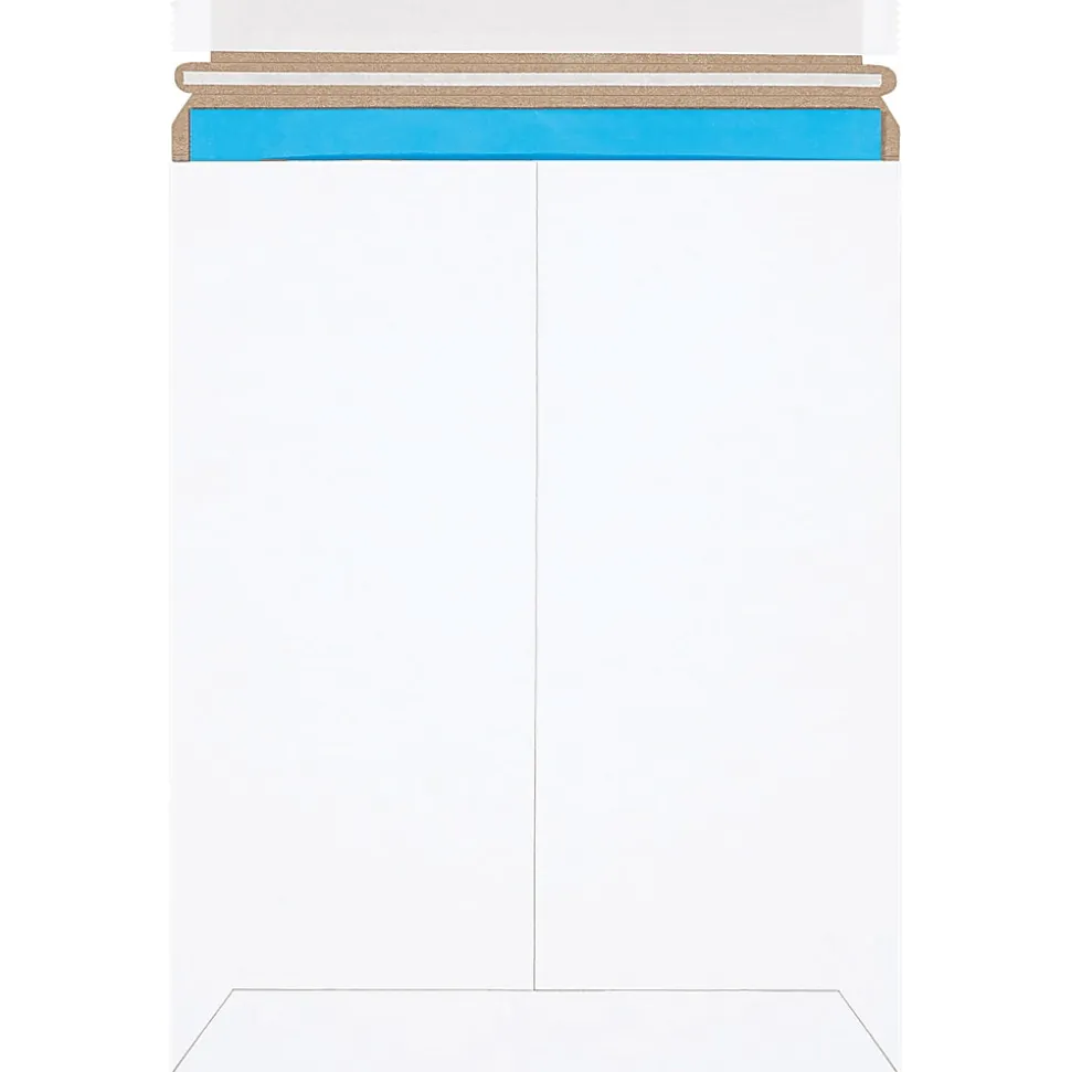 Partners Brand Self-Seal Stayflats® Plus Express Pouch Mailers, 9" x 11 1/2", White, Pack Of 25