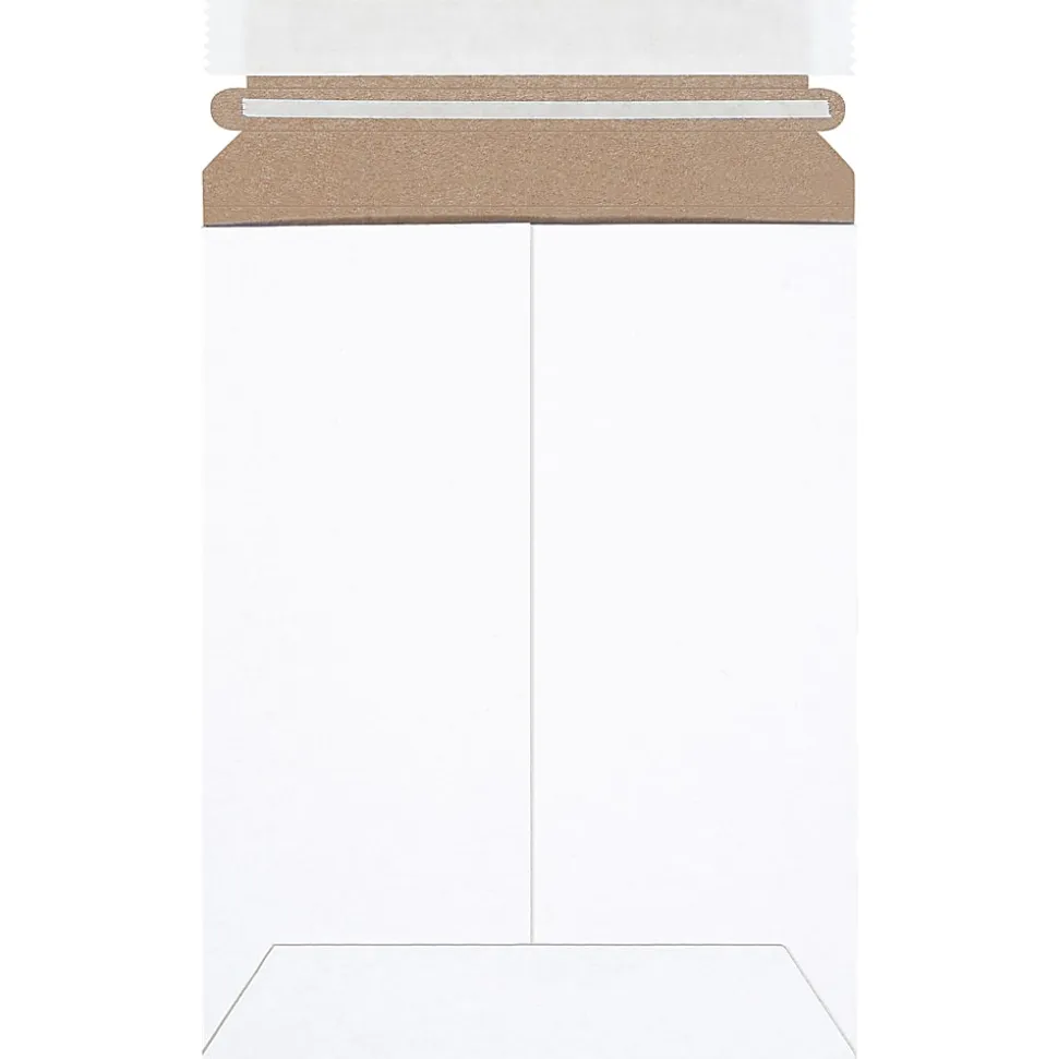 Partners Brand Self-Seal Stayflats® Plus Express Pouch Mailers, 6" x 8", White, Pack of 25