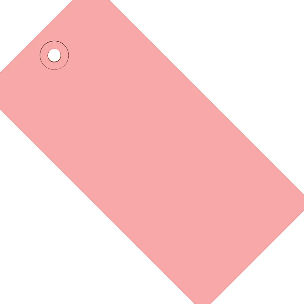 Partners Brand Shipping Tags, 8" x 4", Pink, Case Of 500