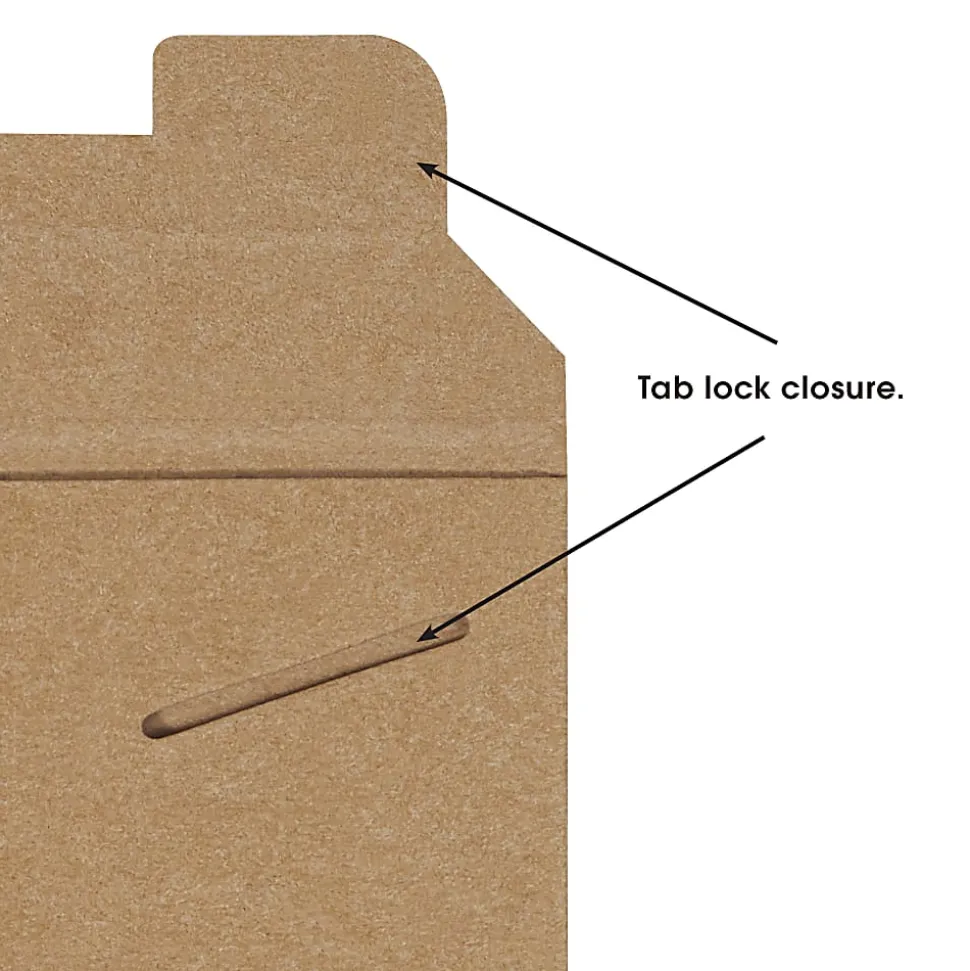 Partners Brand Stayflats® Flat Mailers, 9" x 11 1/2", Kraft Brown, Pack of 100