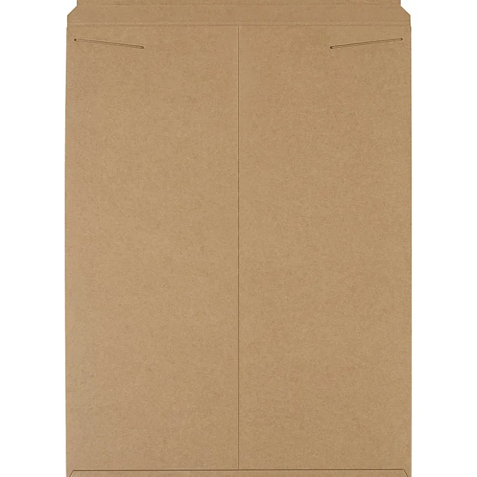 Partners Brand Stayflats® Flat Mailers, 20" x 27", Kraft Brown, Pack of 50