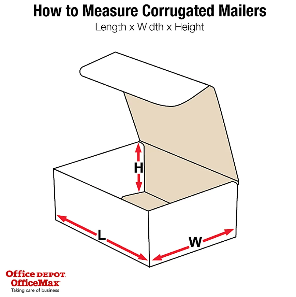 Partners Brand White Corrugated Mailers, 4 3/8" x 4 3/8" x 2 1/2", Pack Of 50