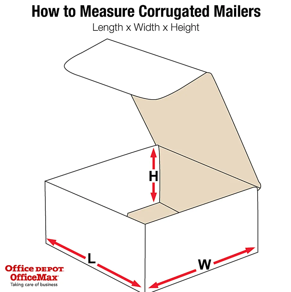 Partners Brand White Corrugated Mailers, 7" x 4" x 2",, Pack Of 50