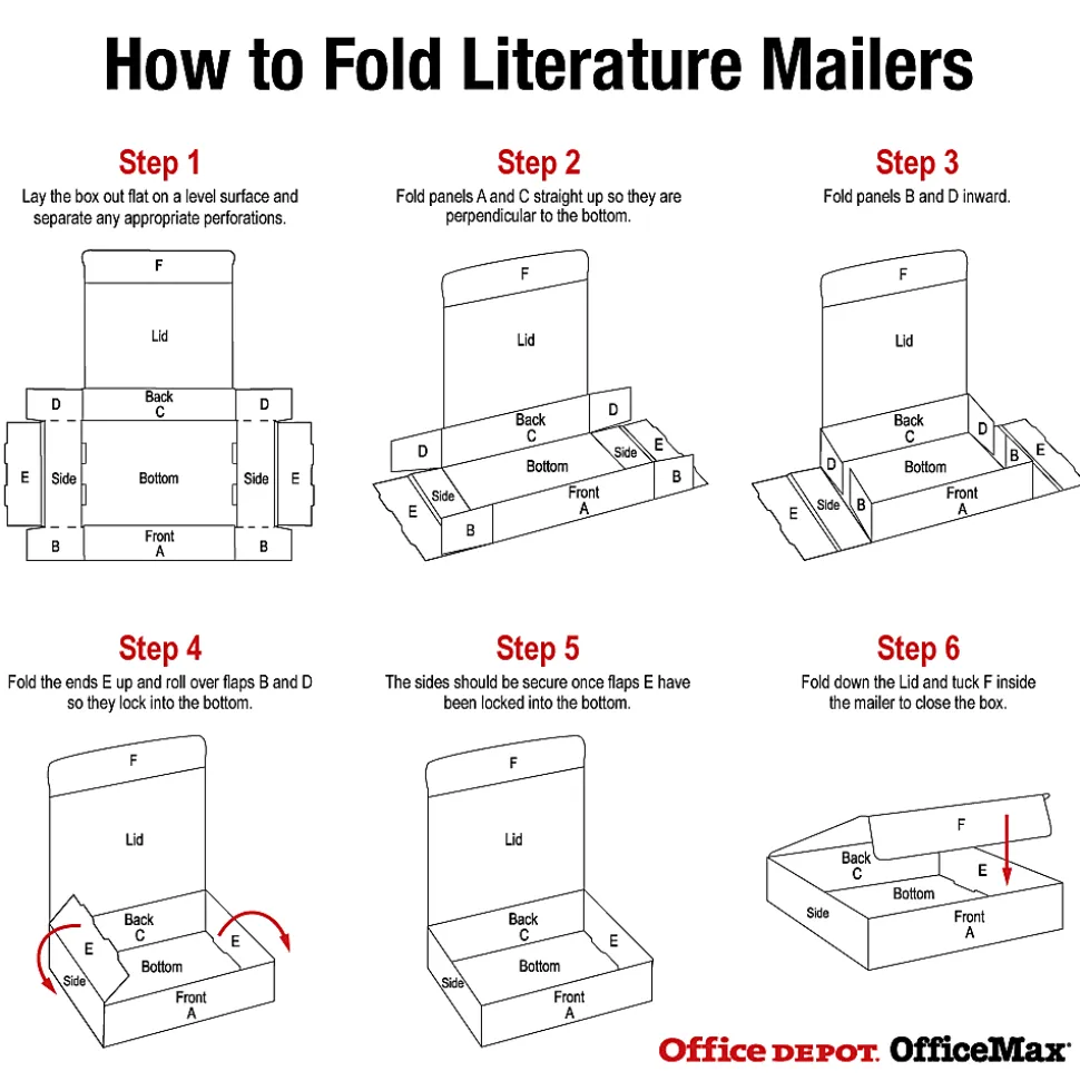 Partners Brand White Literature Mailers, 13" x 10" x 2", Pack Of 50