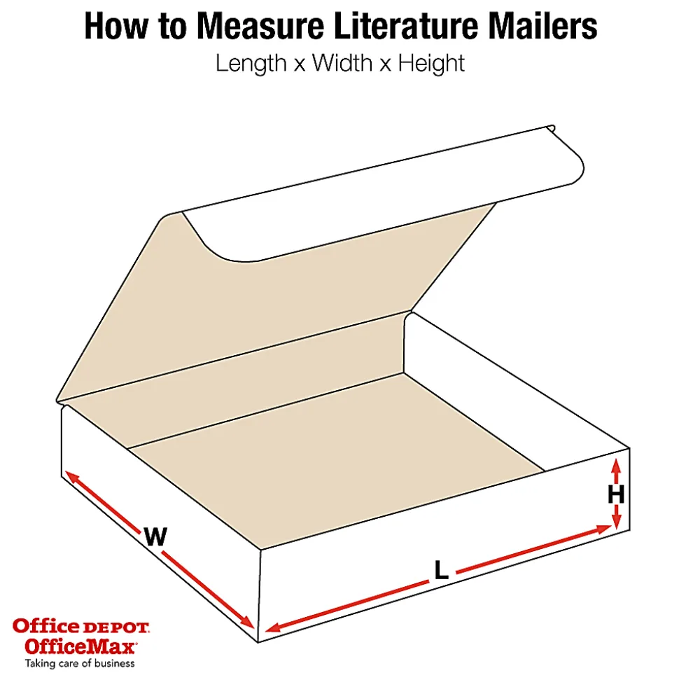 Partners Brand White Literature Mailers, 12" x 12" x 2", Pack Of 50