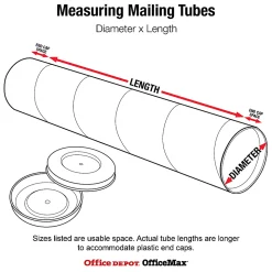 Partners Brand White Mailing Tubes With Plastic Endcaps, 2