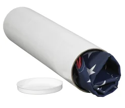 Partners Brand White Mailing Tubes With Plastic Endcaps, 4