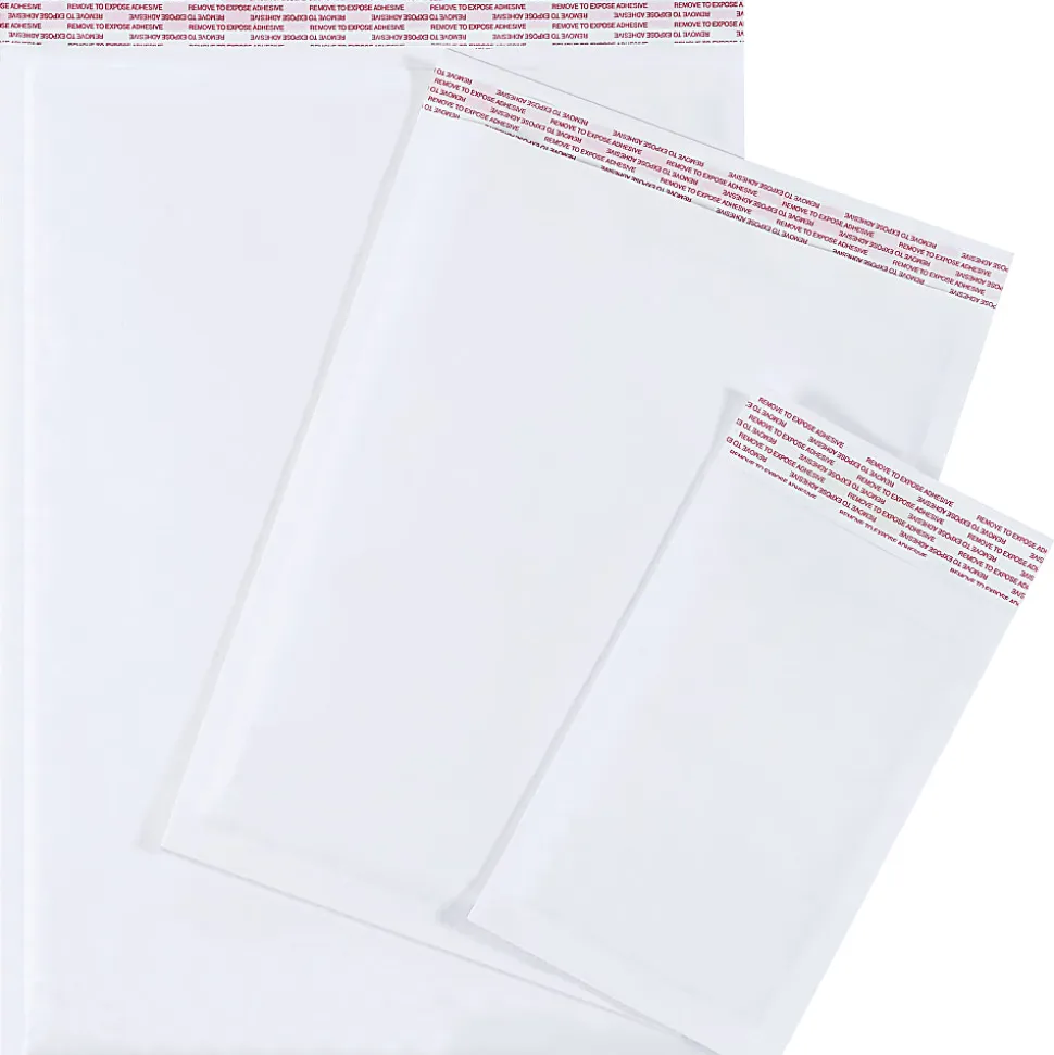 Partners Brand White Self-Seal Bubble Mailers, #2, 8 1/2" x 12", Pack Of 100