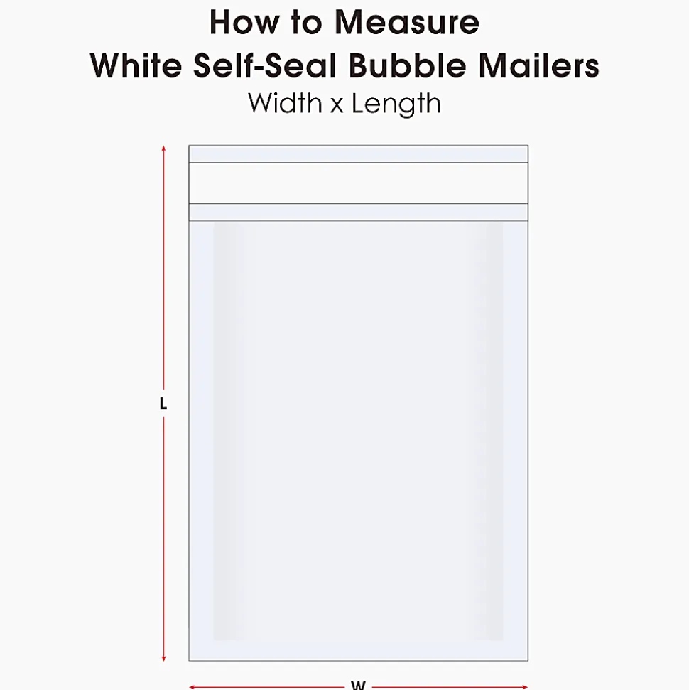 Partners Brand White Self-Seal Bubble Mailers, #1, 7 1/4" x 12", Pack Of 100