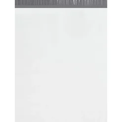 Partners Brand 19" x 24" Poly Mailers With Tear Strips, White, Case Of 250 Mailers