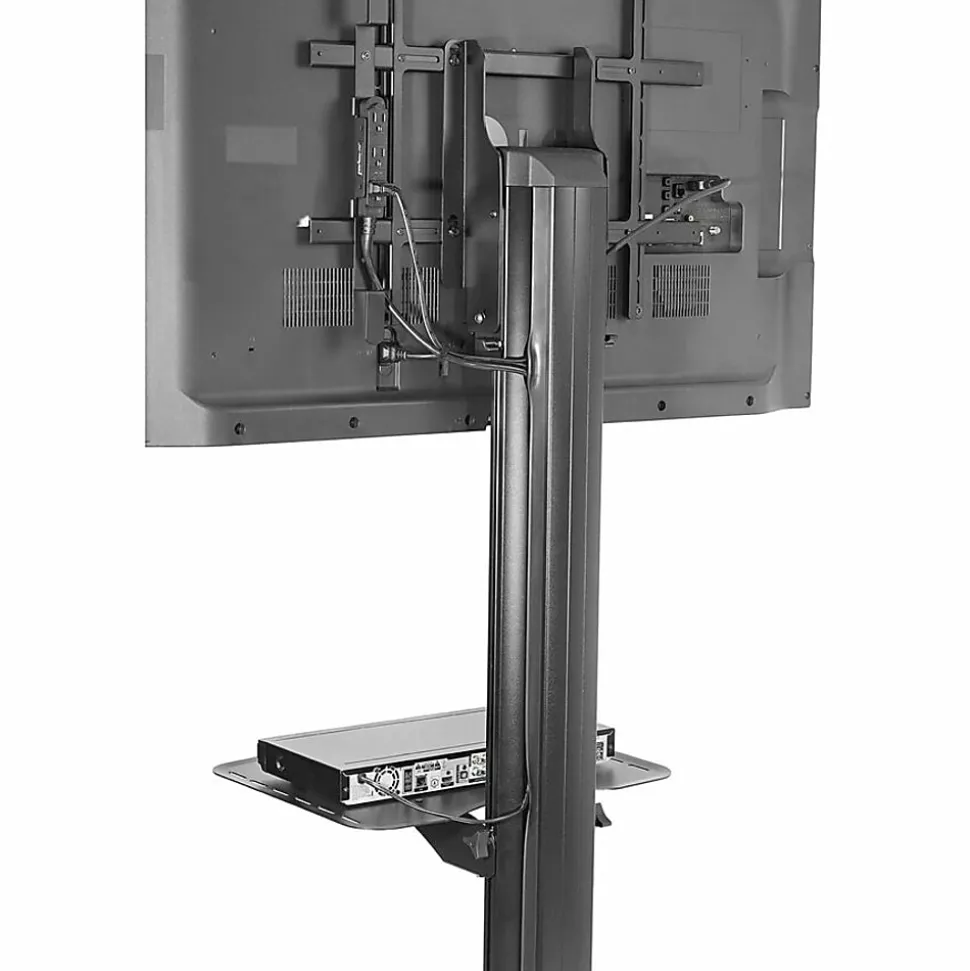 Peerless-AV® SmartMount® S560M Height-Adjustable Metal Flat-Panel Cart, 68 7/16"H x 35"W x 29"D, Black