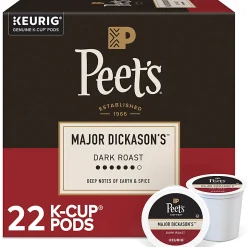 Peet's Coffee Major Dickason's Blend K-Cup Pods, Carton Of 22