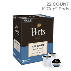Peet's K-Cup Cafe Domingo K-Cup Pods - Compatible with Keurig K-Cup Brewer - Medium - 22 K-Cup
