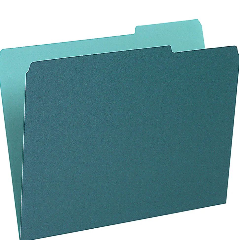 Pendaflex® 1/3-Cut Color Interior Folders, Letter Size, Teal, Box Of 100