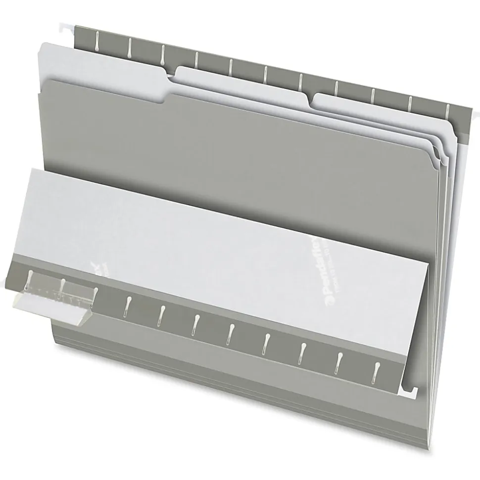 Pendaflex® 1/3-Cut Color Interior Folders, Letter Size, Gray, Box Of 100