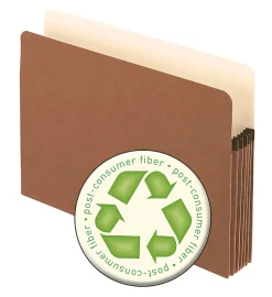 Pendaflex® Earthwise® Manila Expanding File Pocket, 5 1/4" Expansion, 9 1/2" x 11 3/4", Dark Brown, Pack Of 10