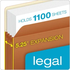 Pendaflex® Earthwise® Manila Expanding File Pocket, 5 1/4" Expansion, 9 1/2" x 14 3/4", Dark Brown, Pack Of 10