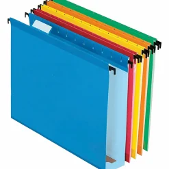 Pendaflex® Extra-Capacity Hanging File Folders, 2" Expansion, Letter Size, Assorted Colors, Box Of 20 Folders