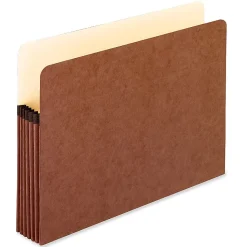 Pendaflex® Extra-Strong Acid-Free File Pockets, Letter Size, 5 1/4" Expansion, 30% Recycled, Red, Box Of 50