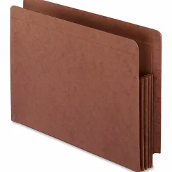 Pendaflex® Fiber Stock Heavy-Duty Expanding Pocket Folders, 3 1/2" Expansion, Letter Size, 30% Recycled, Red, Box Of 10 Folders