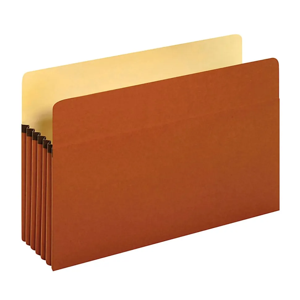 Pendaflex® File Pockets, 5 1/4" Expansion, Legal Size, 30% Recycled, Brown, Box Of 10 File Pockets