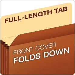 Pendaflex® File Pockets, 5 1/4" Expansion, Letter Size, 30% Recycled, Brown, Box Of 10 File Pockets