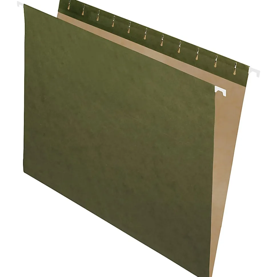 Pendaflex® Hanging Folders, Letter Size, 100% Recycled; Standard Green, Box Of 25 Folders