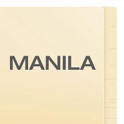 Pendaflex® Laminated Spine End-Tab Folders, Fastener, 2 Partitions, Straight Cut, Letter Size, Manila, Pack Of 50
