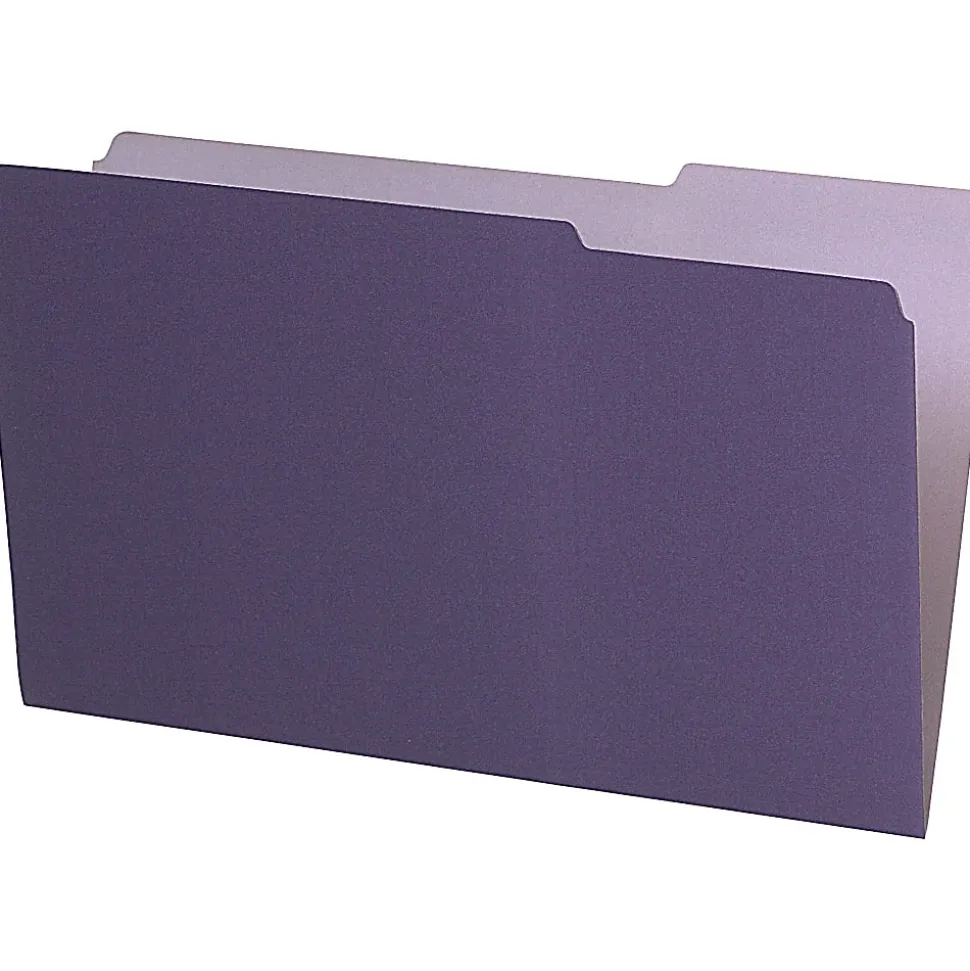 Pendaflex® Legal-Size Interior File Folders, 1/3 Cut, Violet, Box Of 100