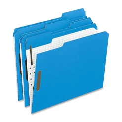 Pendaflex Oxford 1/3 Cut Color Fasteners Folders, Letter Size, Blue, Box Of 50
