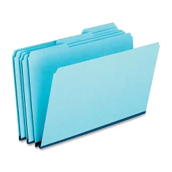Pendaflex Oxford 1/3 Cut Pressboard Tab Folders, Legal Size, Blue, Box Of 25