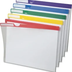 Pendaflex® Poly Index Folders, Letter Size, Clear With Color Stripes, Pack Of 10