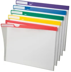 Pendaflex® Poly Index Folders, Letter Size, Clear With Color Stripes, Pack Of 10