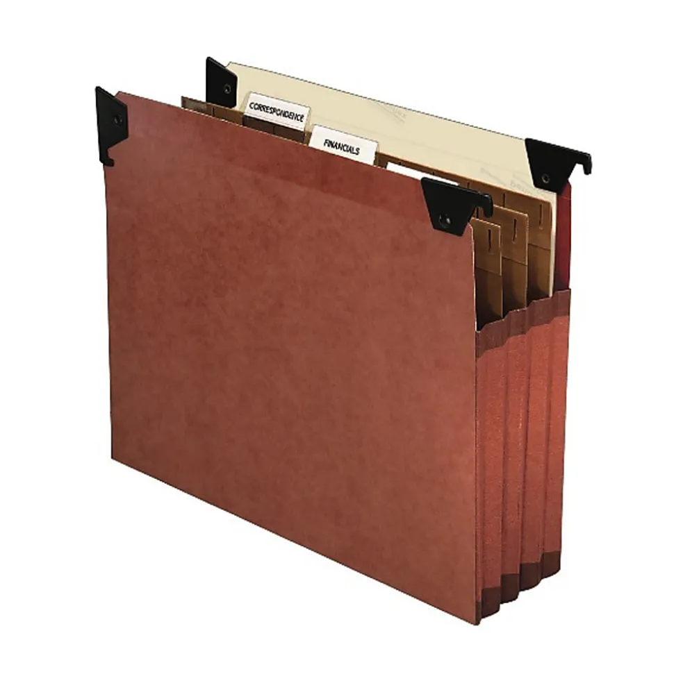 Pendaflex® Premium Expanding Files With Swing Hooks, 9 1/2" x 11 3/4", Dark Brown, Pack Of 5