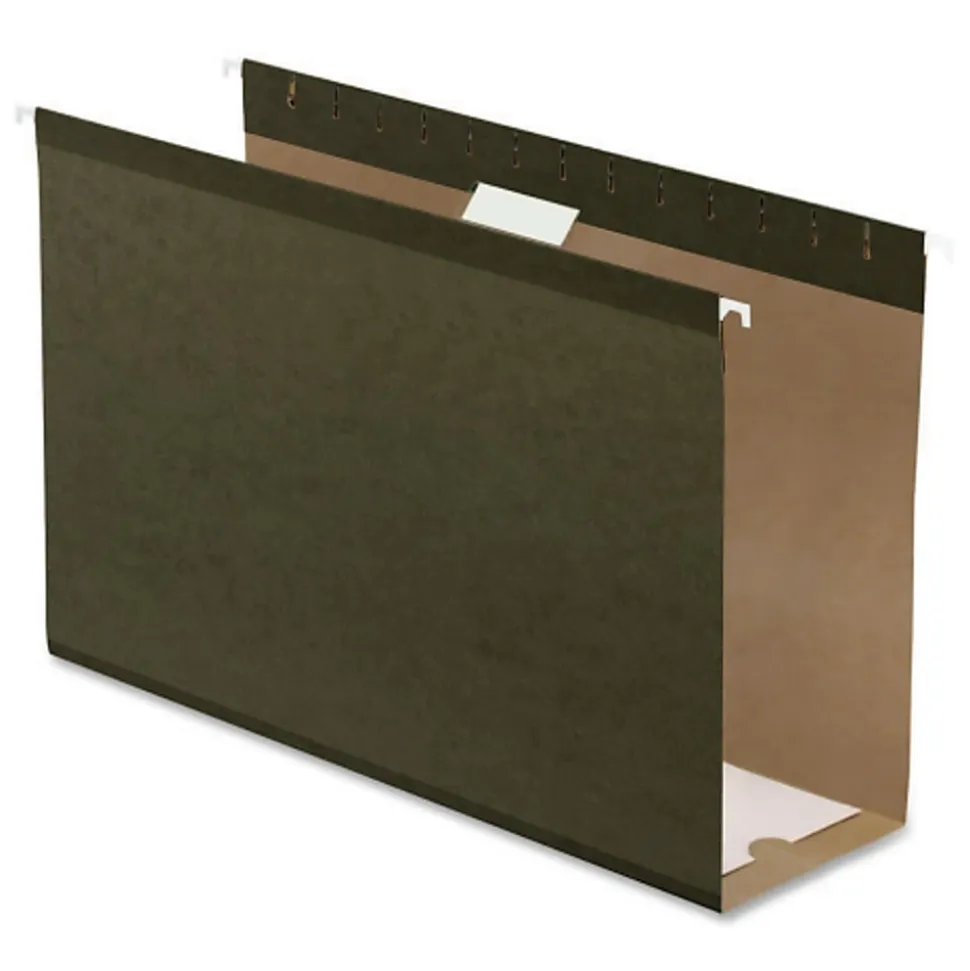 Pendaflex® Premium Reinforced Extra-Capacity Hanging File Folders, 4" Expansion, Legal Size, Green, Pack Of 25 Folders
