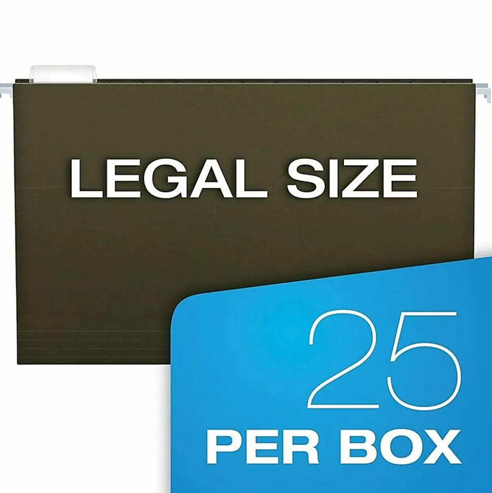 Pendaflex® Premium Reinforced Extra-Capacity Hanging File Folders, 4" Expansion, Legal Size, Green, Pack Of 25 Folders