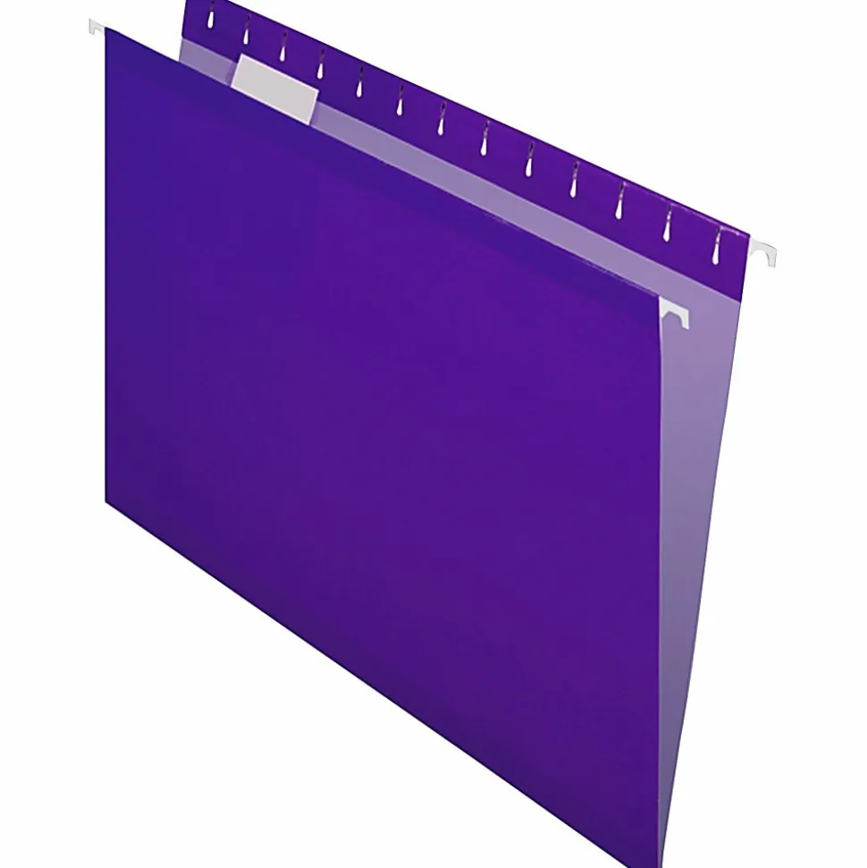 Pendaflex® Premium Reinforced Color Hanging Folders, Letter Size, Violet, Pack Of 25