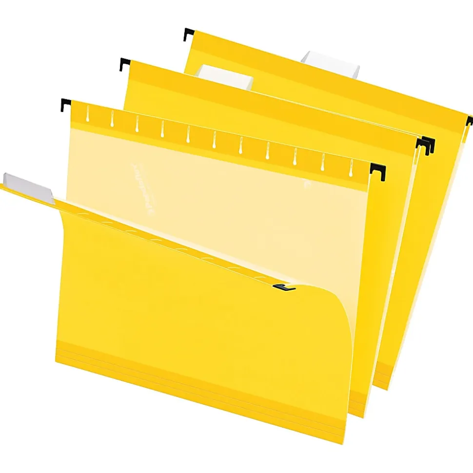 Pendaflex® Premium Reinforced Color Hanging File Folders, Letter Size, Yellow, Pack Of 25 Folders