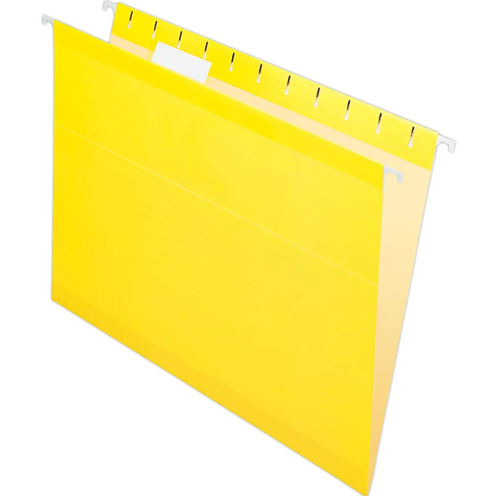 Pendaflex® Premium Reinforced Color Hanging File Folders, Letter Size, Yellow, Pack Of 25 Folders