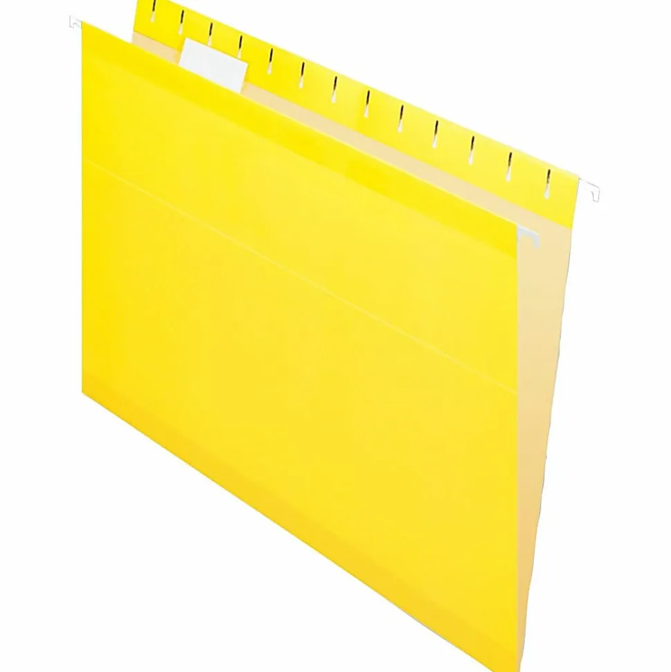 Pendaflex® Premium Reinforced Color Hanging File Folders, Letter Size, Yellow, Pack Of 25 Folders