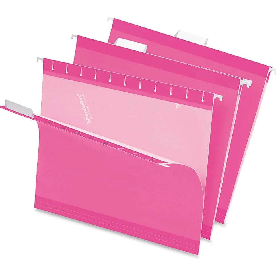 Pendaflex® Premium Reinforced Color Hanging File Folders, Letter Size, Pink, Pack Of 25 Folders