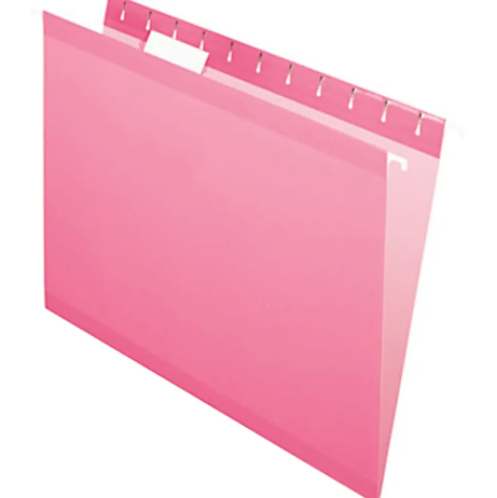 Pendaflex® Premium Reinforced Color Hanging File Folders, Letter Size, Pink, Pack Of 25 Folders