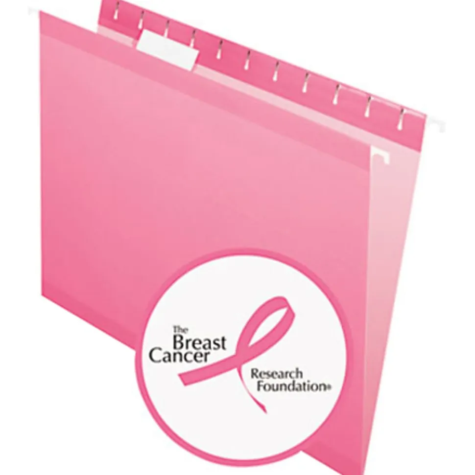 Pendaflex® Premium Reinforced Color Hanging File Folders, Letter Size, Pink, Pack Of 25 Folders